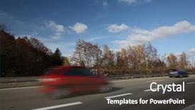  Presentation with movement - PPT theme consisting of moving fast on a highway background and a dark gray colored foreground