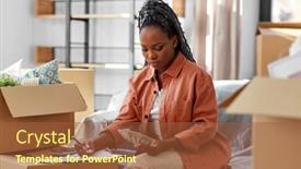  Presentation with real estate - Slide deck with moving-finances-and-real-estate background and a red colored foreground