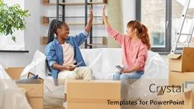  Presentation with real estate - PPT theme enhanced with moving-finances-and-real-estate background and a coral colored foreground