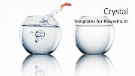  Presentation with water moving - PPT theme with moving fish - goldfish jump into the aquarium background and a white colored foreground