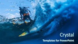  Presentation with crystal - Slide set enhanced with moving fish - underwater view of the surfer background and a ocean colored foreground