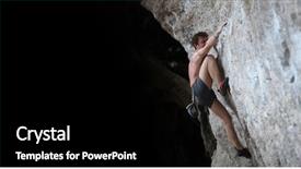  Presentation with rock climbing - Beautiful PPT layouts featuring moving free - young semi naked man climbing backdrop and a black colored foreground