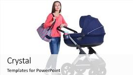  Presentation with mom - Presentation having baby strollers - full length portrait background and a white colored foreground