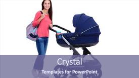  Presentation with lens flare on white - PPT layouts consisting of baby strollers - full length portrait background and a ocean colored foreground