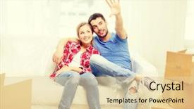  Presentation with new home - Amazing presentation theme having moving home and couple concept backdrop and a lemonade colored foreground
