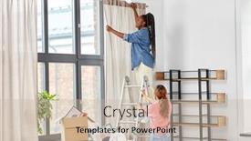  Presentation with home improvement - Presentation theme having moving-home-improvement-and-real background and a soft green colored foreground