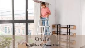  Presentation with home improvement - Slide deck featuring moving-home-improvement-and-real background and a coral colored foreground