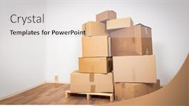  Presentation with apartment - Audience pleasing presentation theme consisting of moving-in-new-apartment-empty backdrop and a light gray colored foreground