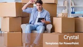  Presentation with moving - Presentation theme with moving in to new house background and a  colored foreground