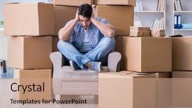  Presentation with moving - Presentation theme with moving in to new house background and a  colored foreground