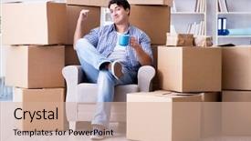  Presentation with veterans forces moving house american - Theme featuring moving in to new house background and a  colored foreground