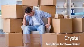  Presentation with moving - Slide deck featuring moving in to new house background and a red colored foreground