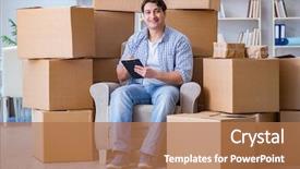  Presentation with moving - Colorful presentation theme enhanced with moving in to new house backdrop and a  colored foreground