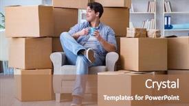  Presentation with veterans forces moving house american - PPT theme enhanced with moving in to new house background and a coral colored foreground