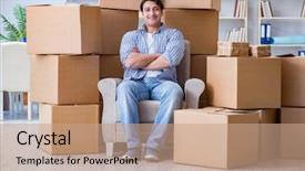  Presentation with veterans forces moving house american - Slide deck enhanced with moving in to new house background and a  colored foreground