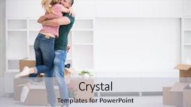  Presentation with moving forward - Slide deck featuring moving into a new home background and a light gray colored foreground