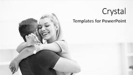  Presentation with young happy couple - PPT theme having moving into a new home background and a white colored foreground