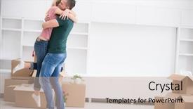  Presentation with young happy couple - Audience pleasing presentation theme consisting of moving into a new home backdrop and a mint green colored foreground