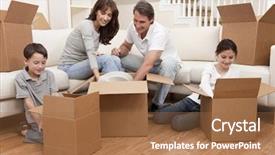  Presentation with new home - Amazing slide set having moving into a new home backdrop and a  colored foreground