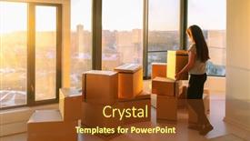  Presentation with new home - Theme having moving-into-new-home-movers background and a tawny brown colored foreground