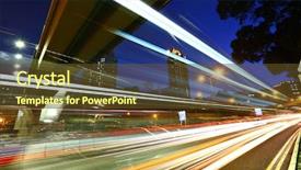  Presentation with night city - Presentation theme consisting of moving light - city in night with busy background and a tawny brown colored foreground