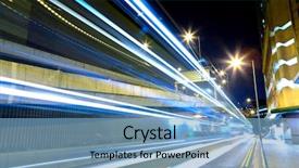  Presentation with night city - Slides having moving light - traffic in city at night background and a light blue colored foreground