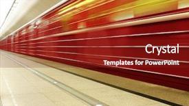  Presentation with metro train - Amazing presentation theme having portrait of a happy grandmother holding cute baby backdrop and a gray colored foreground