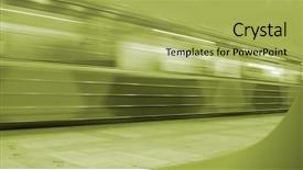  Presentation with metro train - Theme featuring moving metro train background and a yellow colored foreground