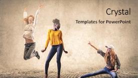  Presentation with powerful - PPT theme with moving music background - powerful women background and a coral colored foreground