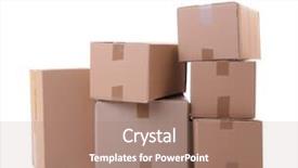  Presentation with nature boxes - Slides having moving object retail store - cardboard boxes on white background background and a coral colored foreground