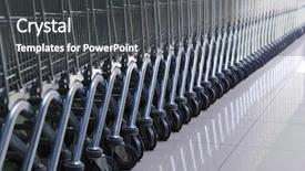  Presentation with element - Slide deck consisting of moving object retail store - cart in row element background and a  colored foreground