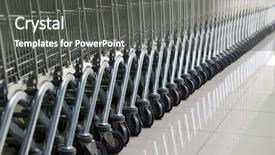  Presentation with element - Amazing PPT layouts having moving object retail store - cart in row element backdrop and a dark gray colored foreground