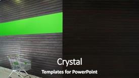  Presentation with retail store - Audience pleasing PPT layouts consisting of moving object retail store - empty shopping cart in hypermarket backdrop and a dark gray colored foreground