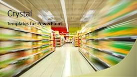  Presentation with microwave imaging image of modern - Beautiful theme featuring moving object retail store - image of supermarket interior backdrop and a yellow colored foreground