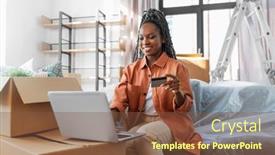  Presentation with real estate - PPT layouts having moving-people-and-real-estate background and a tawny brown colored foreground