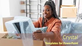  Presentation with real estate - PPT layouts having moving-people-and-real-estate background and a tawny brown colored foreground