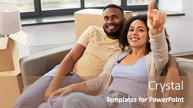  Presentation with repair - Cool new slide deck with moving-people-repair-and-real backdrop and a coral colored foreground