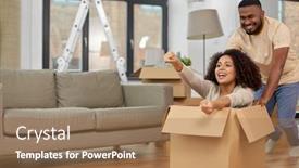  Presentation with repair - Colorful PPT theme enhanced with moving-repair-and-real-estate backdrop and a coral colored foreground