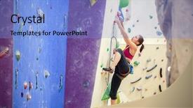  Presentation with purple wall - Audience pleasing PPT layouts consisting of moving rocks - photo of sportswoman in training backdrop and a light blue colored foreground