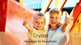  Presentation with children 3 5 - Slide set with moving slides - happy children move background and a yellow colored foreground