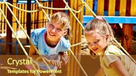  Presentation with children custody - Presentation design featuring moving slides - happy children move background and a  colored foreground