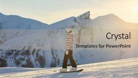  Presentation with flare - Beautiful presentation featuring moving slides - snowboarding in the alps sunlight backdrop and a  colored foreground
