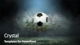  Presentation with stadium - Colorful slides enhanced with moving soccer ball around splash backdrop and a dark gray colored foreground