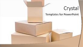  Presentation with nature boxes - Beautiful slide set featuring moving storage - cardboard boxes isolated on white backdrop and a white colored foreground