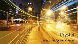  Presentation with street lights - Cool new presentation with moving street lights - beautiful scenery of the city backdrop and a gold colored foreground