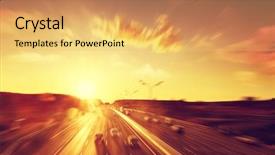  Presentation with street lights - Audience pleasing presentation theme consisting of moving street lights - cars in motion blur backdrop and a yellow colored foreground