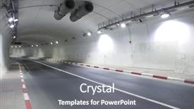  Presentation with traffic - Beautiful slides featuring moving street lights - interior of urban tunnel backdrop and a gray colored foreground