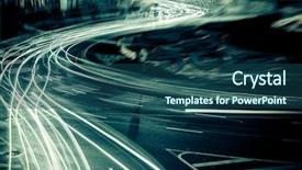  Presentation with china shanghai - Beautiful PPT layouts featuring moving street lights - light trails on the steet backdrop and a ocean colored foreground