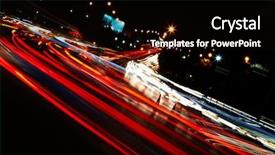  Presentation with park night city - Presentation design enhanced with moving street lights - night traffic in the city background and a black colored foreground