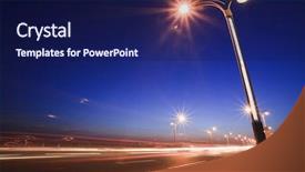  Presentation with street lights - Presentation design having moving street lights - night view of the bridge background and a navy blue colored foreground